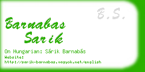 barnabas sarik business card